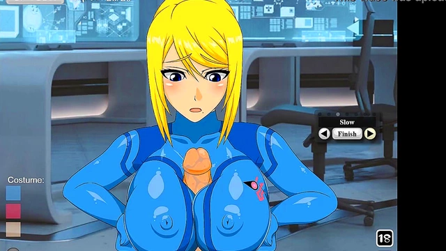Horny Zero Suit Samus Enjoys Intense TittyFuck Action In Cartoon Sex Scene