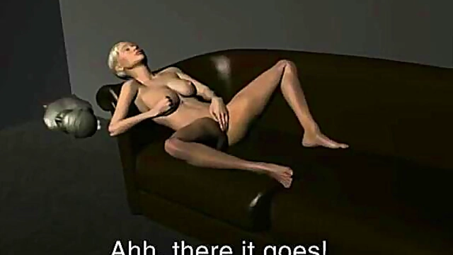 Blonde 3D Cartoon Babe Fingers Her Pussy Solo For Hardcore Orgasm
