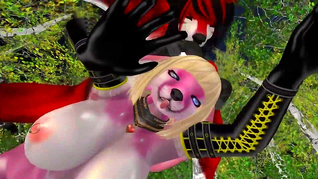 Horny Bunny Fucks Big-Cock Wolf in Doggy & Cowgirl for Halloween Orgy