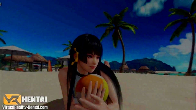 Nyotengu Rubs Pussy On Volleyball for Intense VR Hentai Action