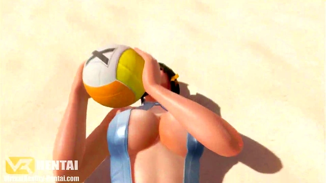 Nyotengu Rubs Pussy On Volleyball for Intense VR Hentai Action