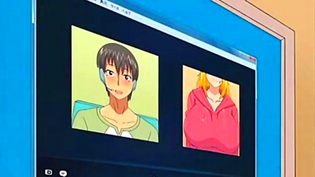 Blonde Big Tits Hentai Babe Masturbates On Webcam During NetSex Chat