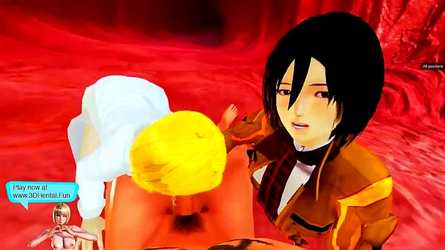 Mikasa from Attack on Titan Rides Ebony Anime Dick for Teen Hentai Fun