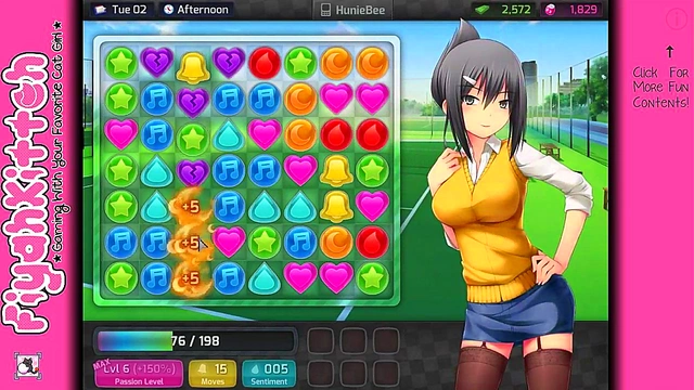 Kawaii Waifu Gives Gamer Girlfriend Action in HuniePop Video Walkthrough