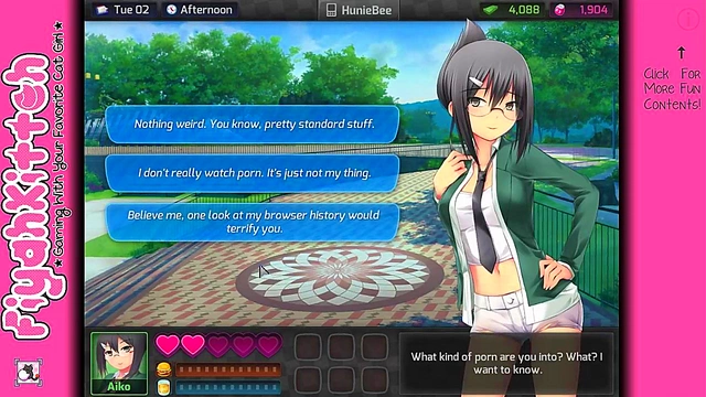 Kawaii Waifu Gives Gamer Girlfriend Action in HuniePop Video Walkthrough