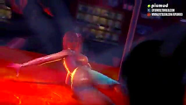 Hot 3D Honoka Strips Seductively in Club for Erotic Fun