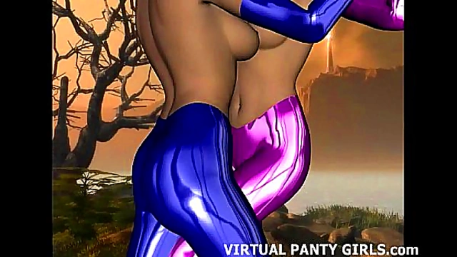 Virtual Anime Babe With Big Tits & Pigtails Gives Intense Blowjob Feast