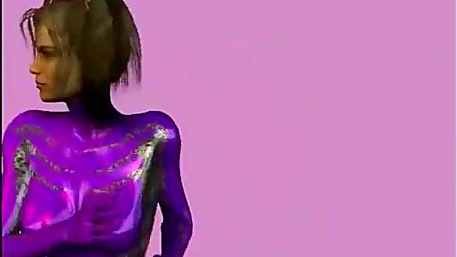 Virtual Anime Babe With Big Tits & Pigtails Gives Intense Blowjob Feast