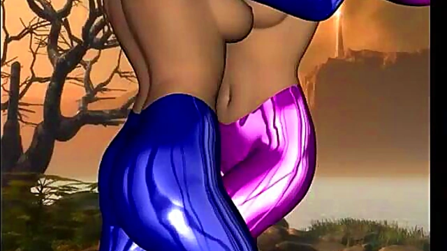 Virtual Anime Babe With Big Tits & Pigtails Gives Intense Blowjob Feast