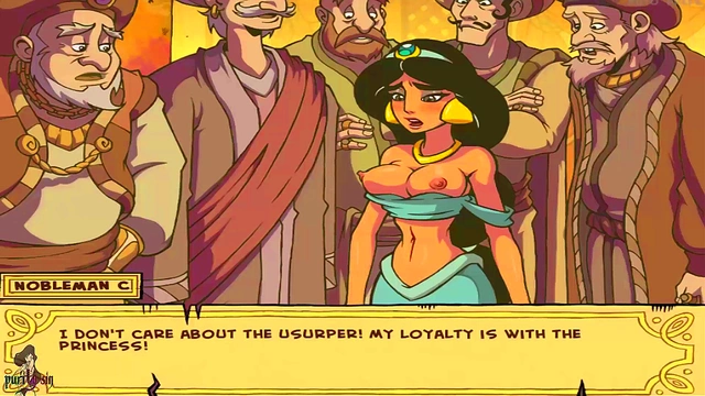 Hentai Princess Jasmine Trains Slaves in Hot Group Sex Genie Action