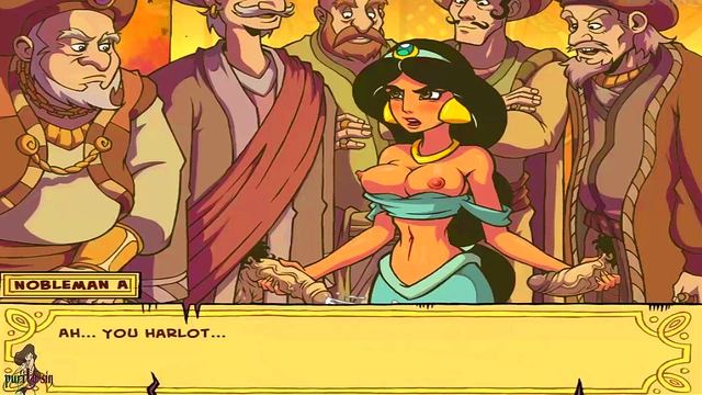 Hentai Princess Jasmine Trains Slaves in Hot Group Sex Genie Action