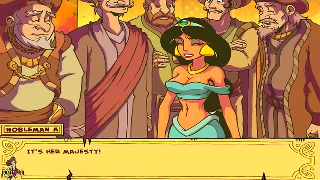 Hentai Princess Jasmine Trains Slaves in Hot Group Sex Genie Action