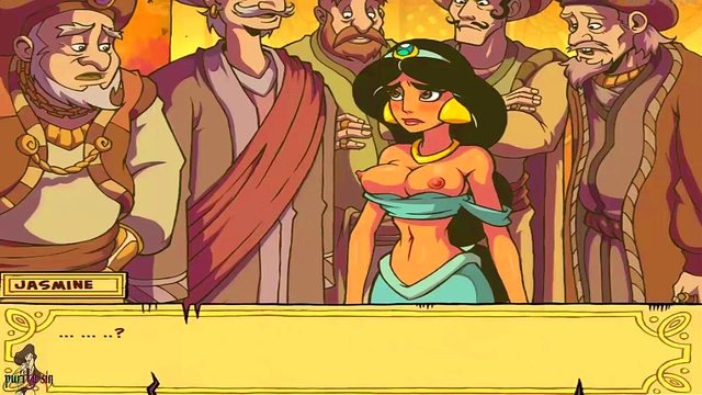 Hentai Princess Jasmine Trains Slaves in Hot Group Sex Genie Action