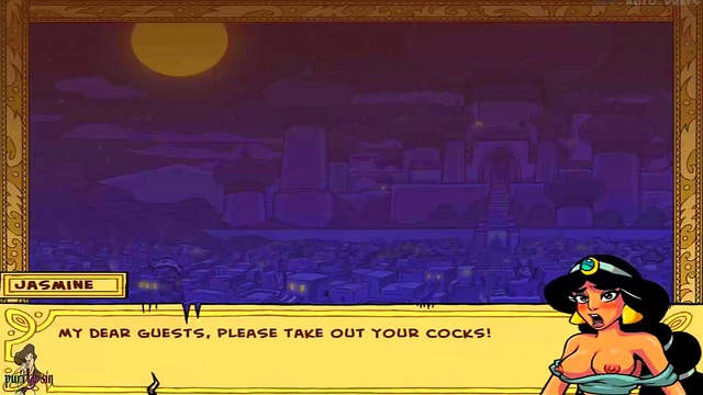 Hentai Princess Jasmine Trains Slaves in Hot Group Sex Genie Action