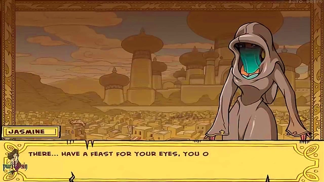 Hot Anime Princess Gets Trained By Genie for Jafar's Pleasure