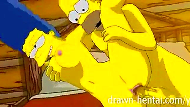 Simpsons MILF With Big Tits Fucks In Cabin Of Love Anime Style