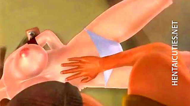 Busty 3D Anime Minx Gets Boobs Covered in Hot Cum