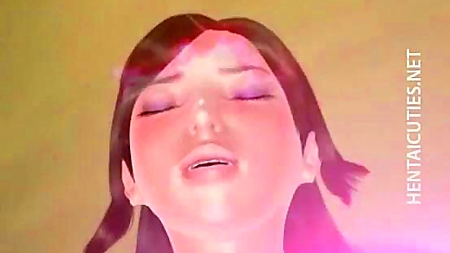 Busty 3D Anime Minx Gets Boobs Covered in Hot Cum