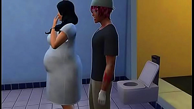 Kara Dominates in Hospital Bathroom – Black BBW Anal Sex Anime Scene