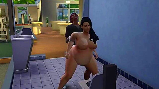 Kara Dominates in Hospital Bathroom – Black BBW Anal Sex Anime Scene