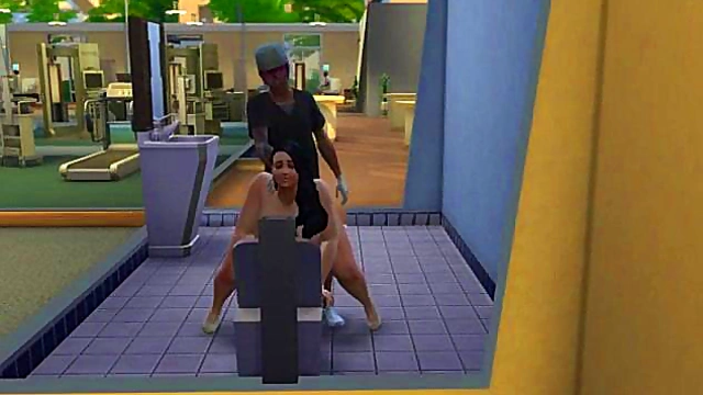 Kara Dominates in Hospital Bathroom – Black BBW Anal Sex Anime Scene