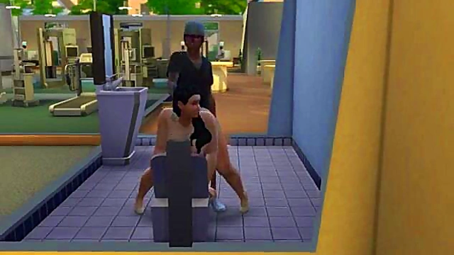 Kara Dominates in Hospital Bathroom – Black BBW Anal Sex Anime Scene