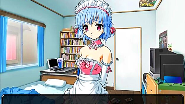 Teen Ayakashi Maid Seduces With Anime Eroge Action In Hot Scene