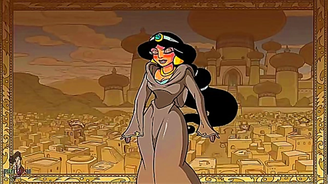 Hot Anime Princess Jasmine Enjoys Big-Cock Group Sex With Genie & Aladdin