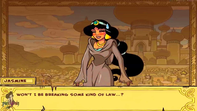 Hot Anime Princess Jasmine Enjoys Big-Cock Group Sex With Genie & Aladdin