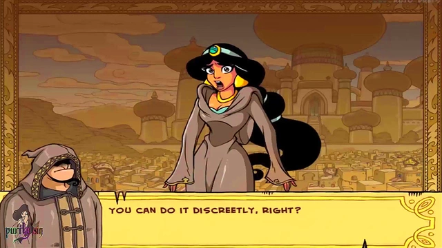 Hot Anime Princess Jasmine Enjoys Big-Cock Group Sex With Genie & Aladdin