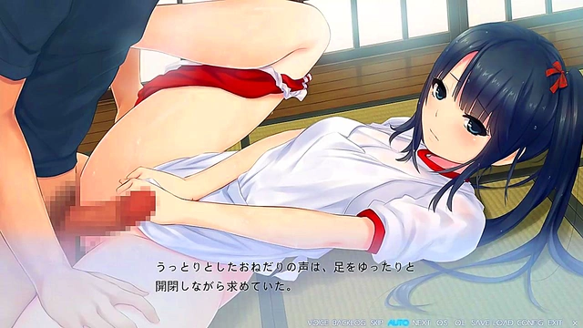 Teen Anime Beauty Rides Dick While It Rains for Eroge Gameplay Bliss
