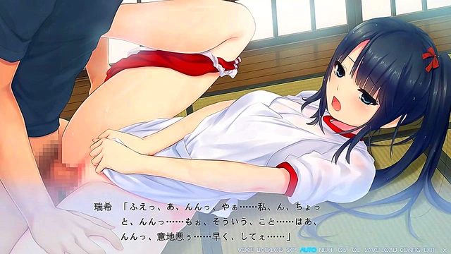 Teen Anime Beauty Rides Dick While It Rains for Eroge Gameplay Bliss