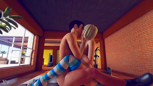 Hetero 3D Anime Couple Enjoy Intense Virtual Sex Session