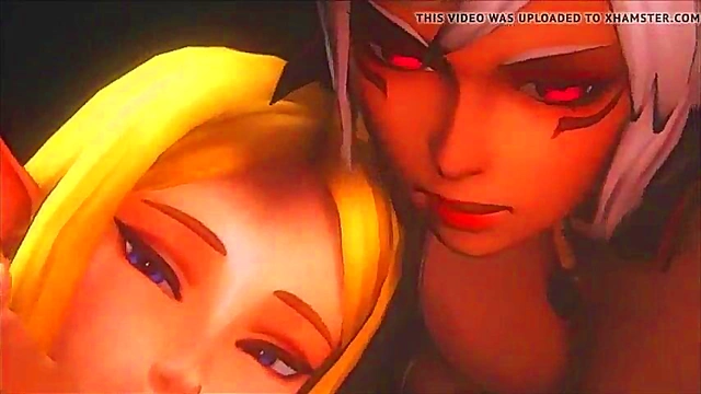 Zelda and Dark Elf Give Link Hot Anime Blowjob Action