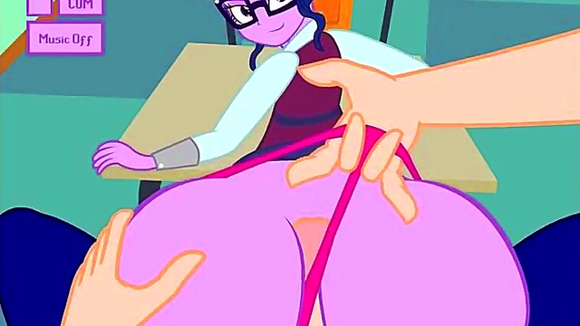 Horny My Little Pony Girls Get Anal Fucked In Class With Glasses & FacialCum