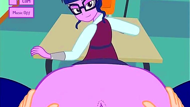 Horny My Little Pony Girls Get Anal Fucked In Class With Glasses & FacialCum