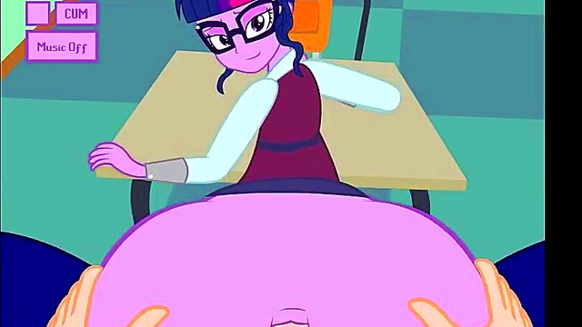 Horny My Little Pony Girls Get Anal Fucked In Class With Glasses & FacialCum