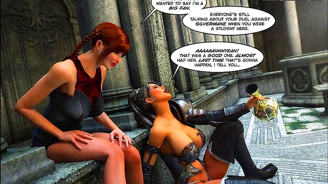 Big-Busted Teens Explore Lesbian Desire in 3D Anime Cartoon Comic