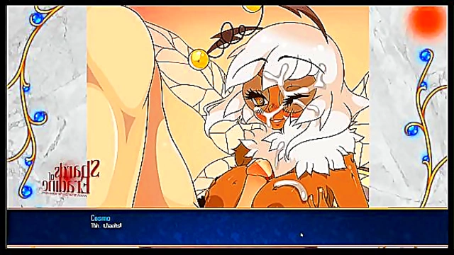 Horny Bee Girl Titty Fucks in Anime Adventure Game Scene