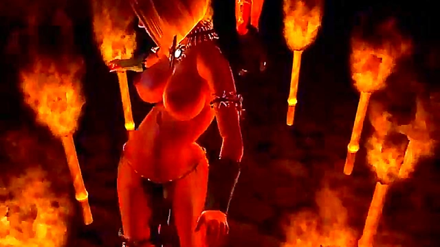Horny Anime Babe Dances With Flames In Seductive HD Remix