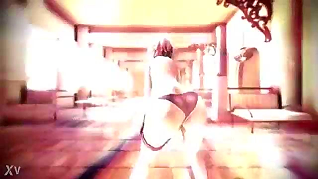 Bikini-clad Anime Babe Grooves to Music in Seductive Dance Animation