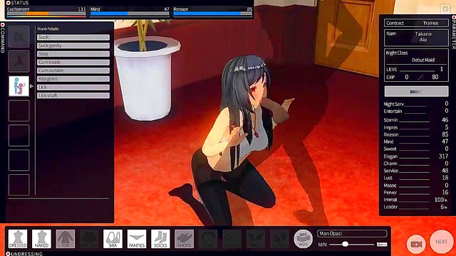 Virgin Maid Gives Her First Seductive Blowjob In Custom Anime Fantasy