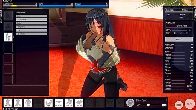 Virgin Maid Gives Her First Seductive Blowjob In Custom Anime Fantasy