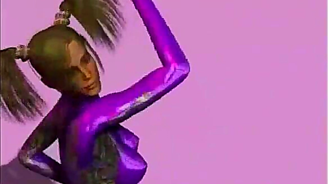 Big-Titted Anime Babe Strips Down in Sexy Panties for You