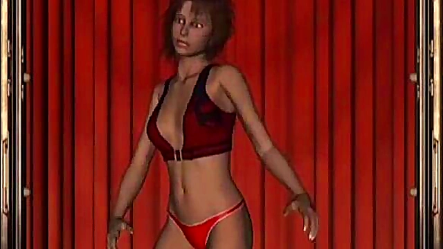 Big-Titted Anime Babe Strips Down in Sexy Panties for You