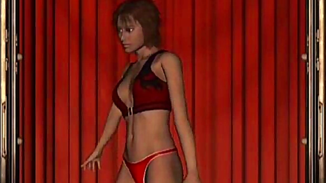 Big-Titted Anime Babe Strips Down in Sexy Panties for You