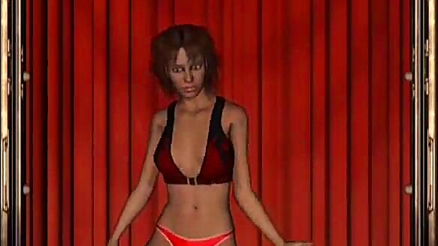 Big-Titted Anime Babe Strips Down in Sexy Panties for You