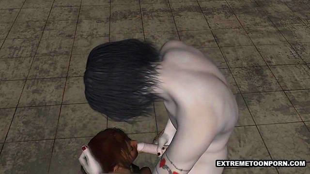 Seductive 3D Brunette Gives Intense Blowjob To Gothic Vampire Stud
