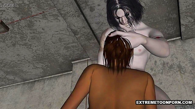 Seductive 3D Brunette Gives Intense Blowjob To Gothic Vampire Stud