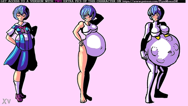 Pregnant Anime Babe Enjoys Belly Expansion Fantasies